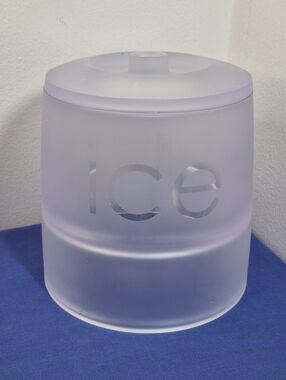 Rare Vintage Clear Frosted Thick Lucite Ice Bucket MCM
